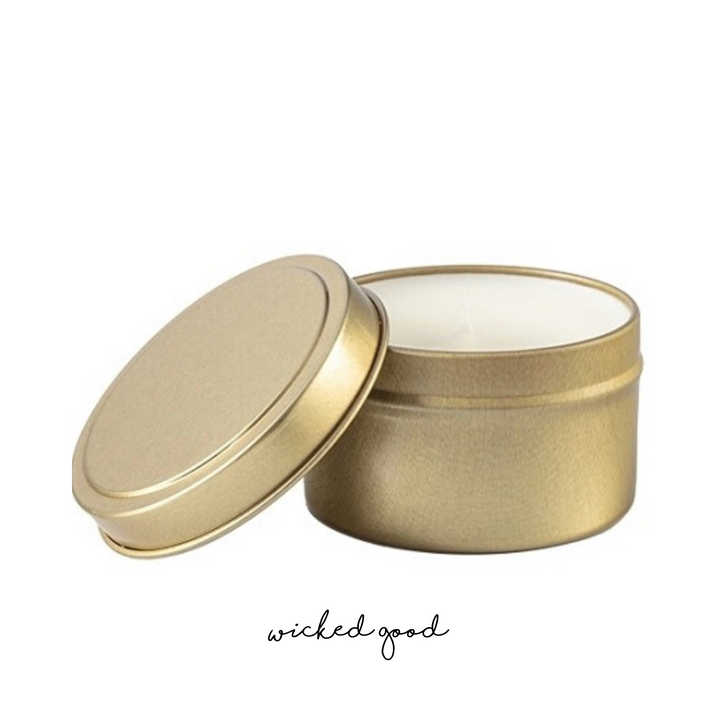 Custom Candle | 4oz Gold Tin by Wicked Good Perfume