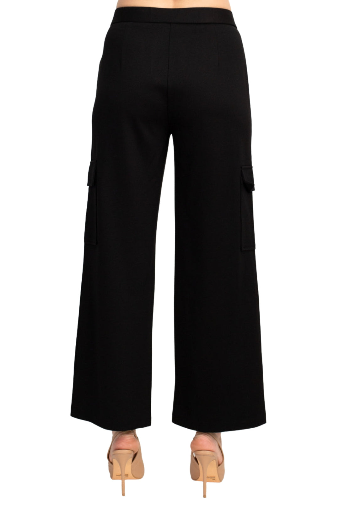 Adrianna Papell Mid Banded Waist Cargo Pull on Solid Ponte Pant