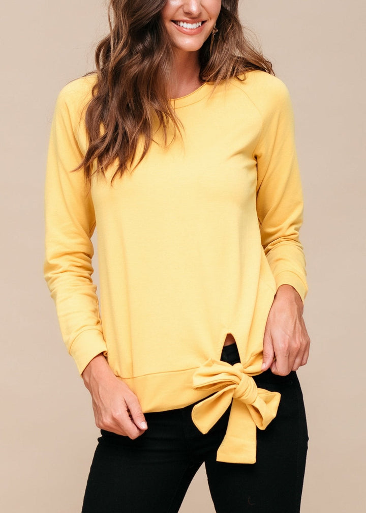 Women's Crew Neck Tie Knot Sweatshirt by Shop at Konus