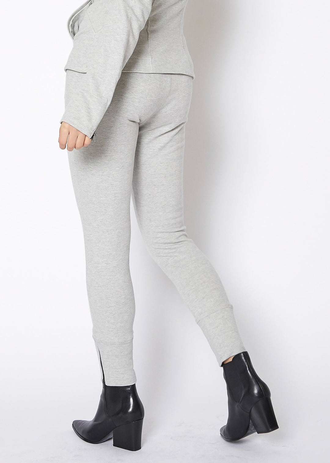 Women's Drawstring Waist Fitted Jogger Pants In Heather Grey by Shop at Konus