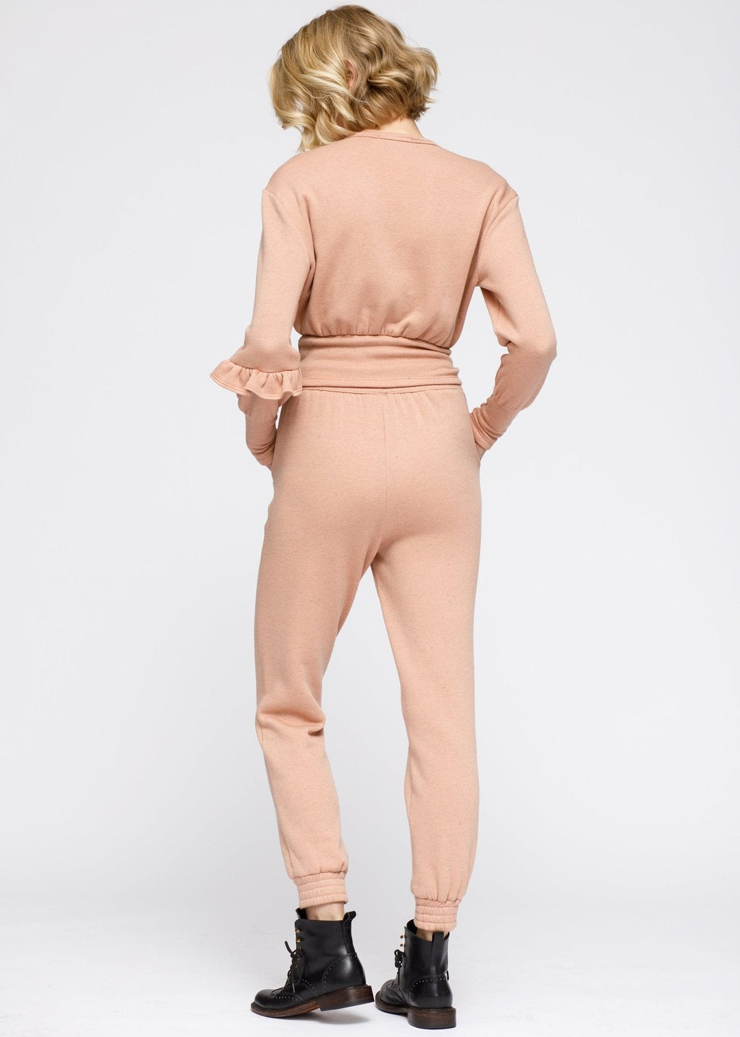 Women's Peplum Sweatpants In Peach