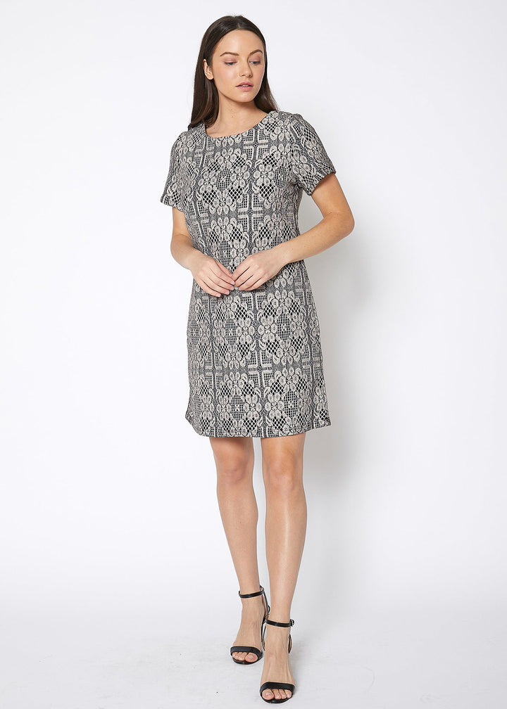 Women's Flower Embossed Shift Dress by Shop at Konus