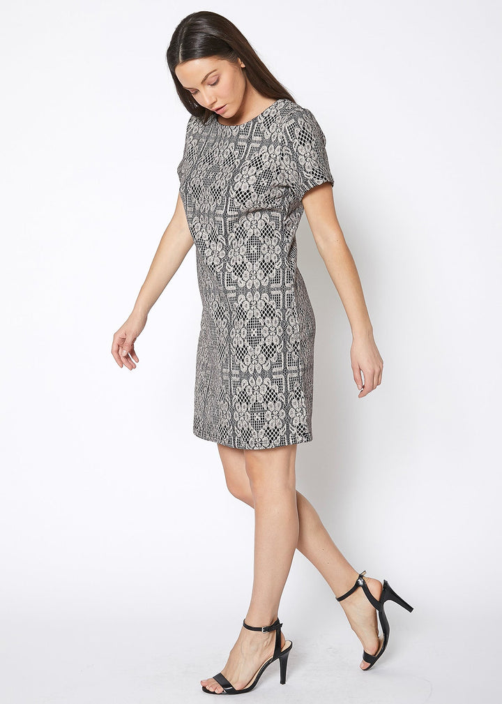 Women's Flower Embossed Shift Dress by Shop at Konus