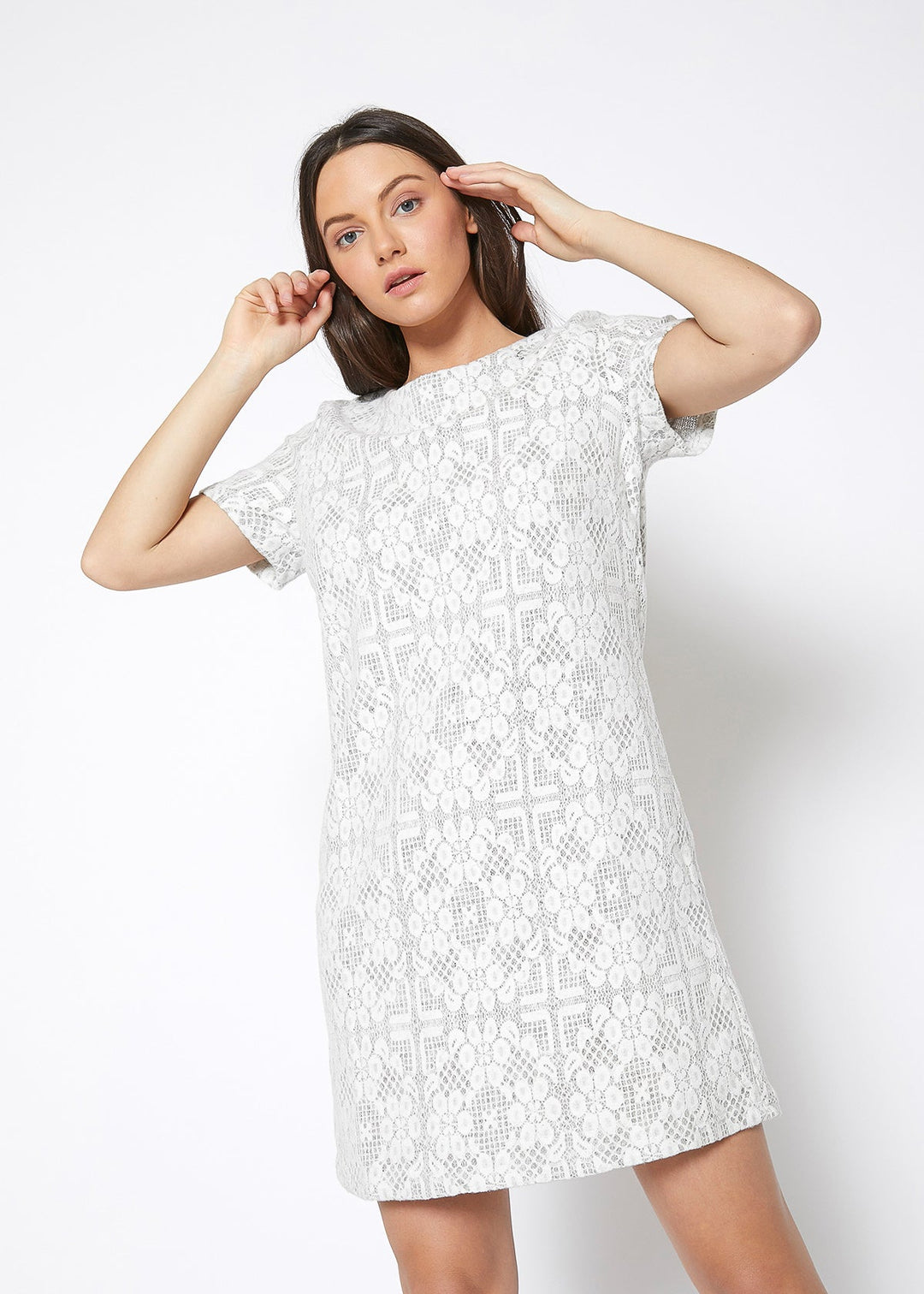 Women's Flower Embossed Shift Dress by Shop at Konus