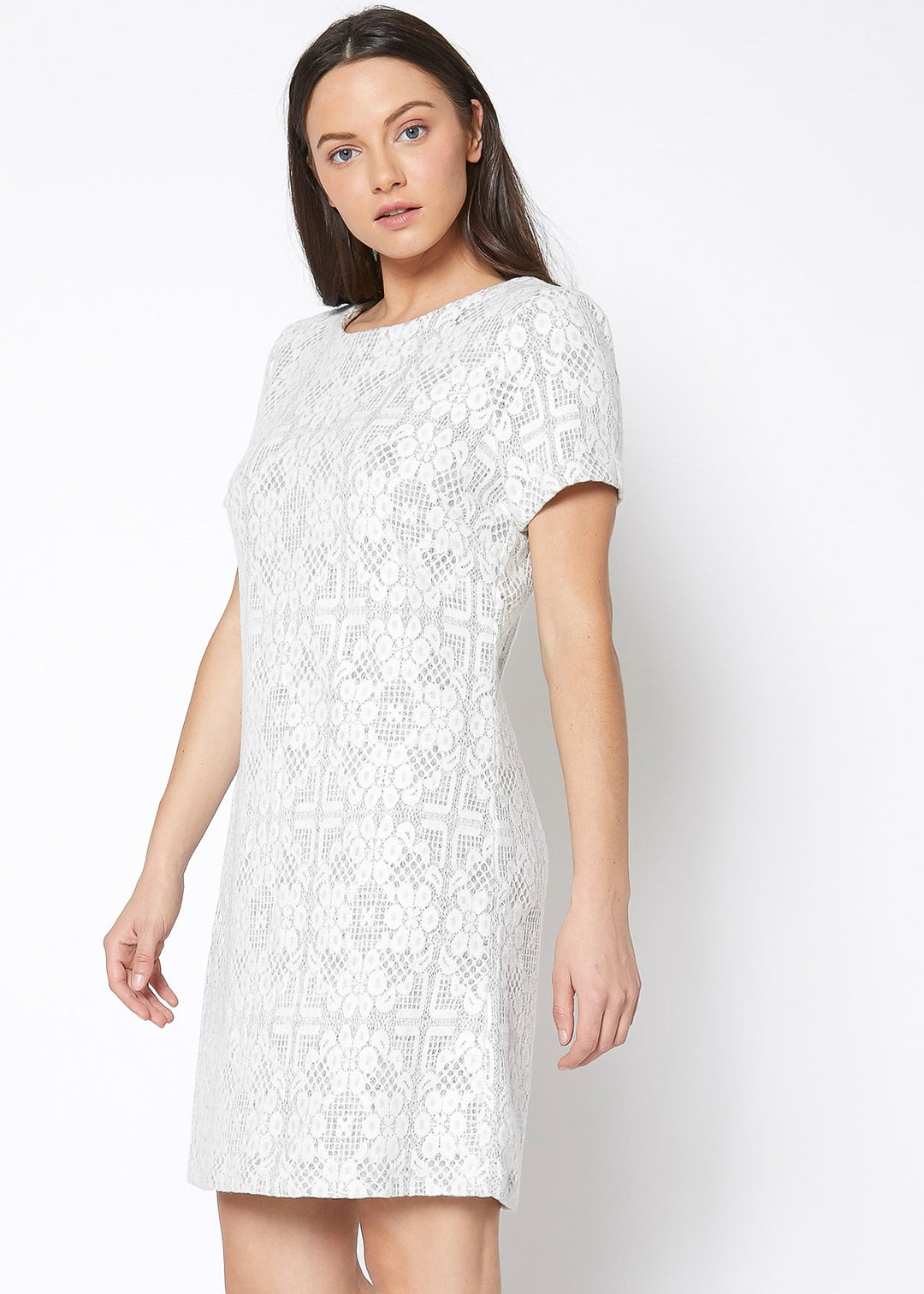 Women's Flower Embossed Shift Dress by Shop at Konus