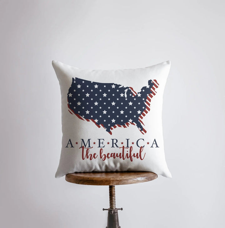 America the Beautiful | Pillow Cover | Memorial Gift | Throw Pillow | Home Decor | Freedom Pillow | Farmhouse Decor | Throw Pillows | Mom Gift by UniikPillows