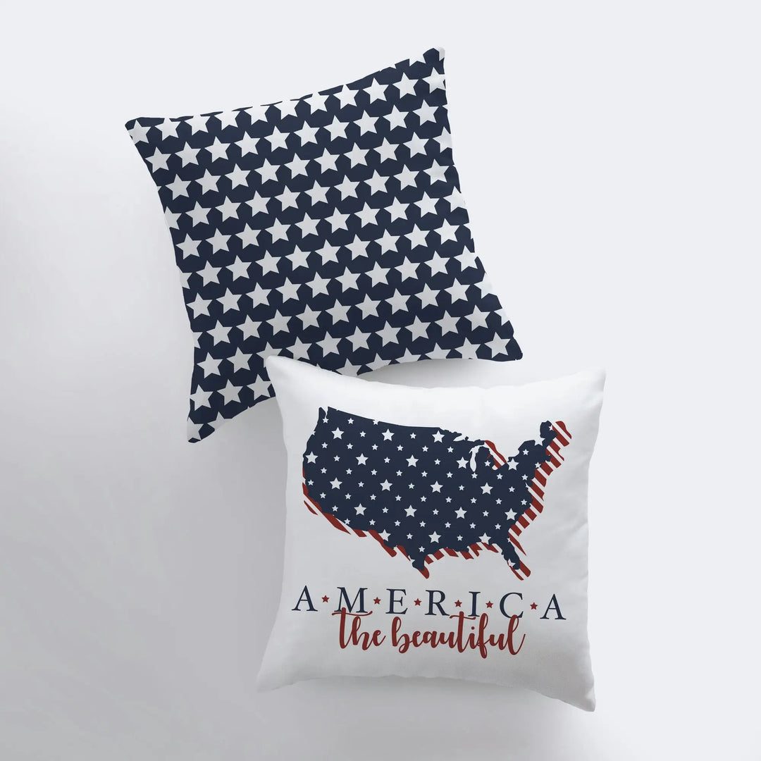 America the Beautiful | Pillow Cover | Memorial Gift | Throw Pillow | Home Decor | Freedom Pillow | Farmhouse Decor | Throw Pillows | Mom Gift by UniikPillows