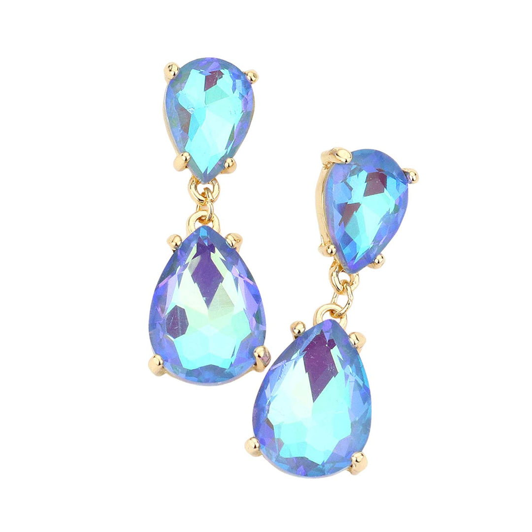 Double Teardrop Link Dangle Evening Earrings by Madeline Love