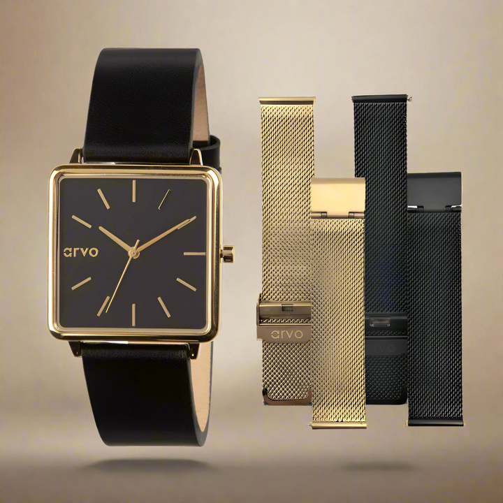 Time Squared Watch Black Gift Set by Arvo