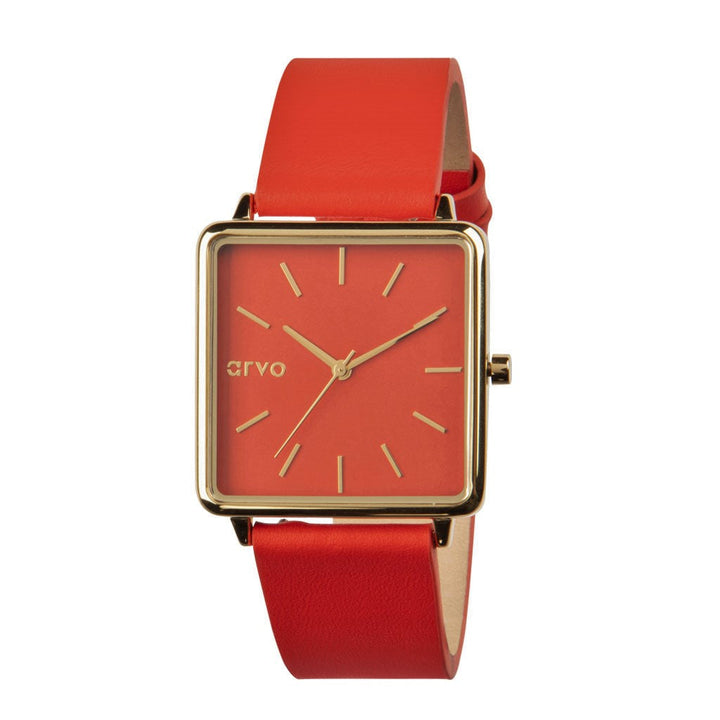 Arvo Time Squared Watch - Red by Arvo