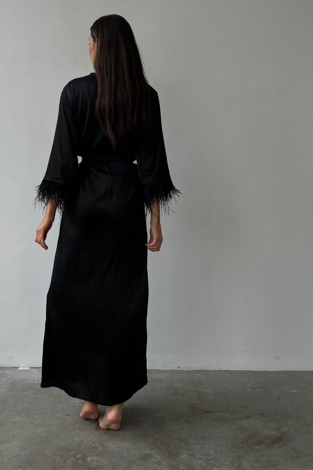 Aster Black Kimono Robe by Angie's Showroom