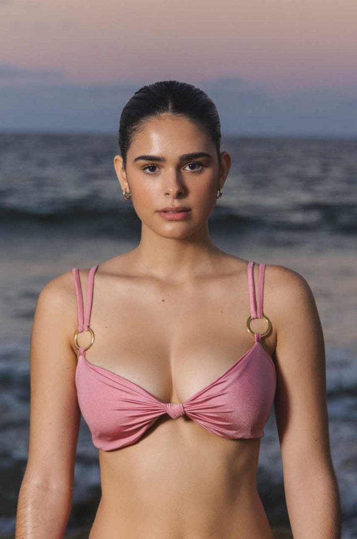 Aire Guajiro Salted Rose Bikini Top by Awadoré