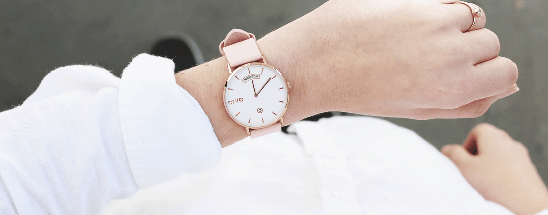 Arvo Awristacrat Watch - Rose - Blush Leather by Arvo