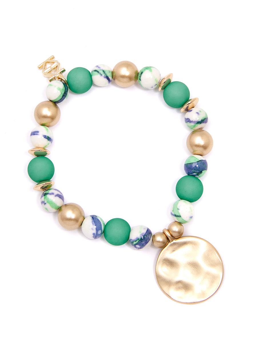 Nora Medallion Charm Bracelet by ZENZII