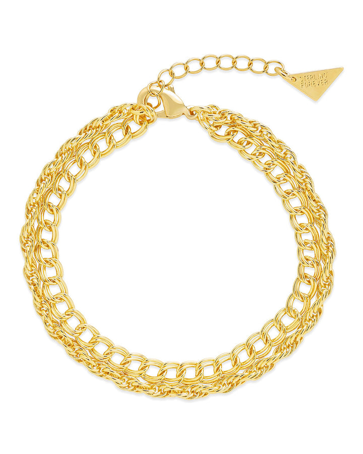 Hallie Layered Chain Bracelet by Sterling Forever