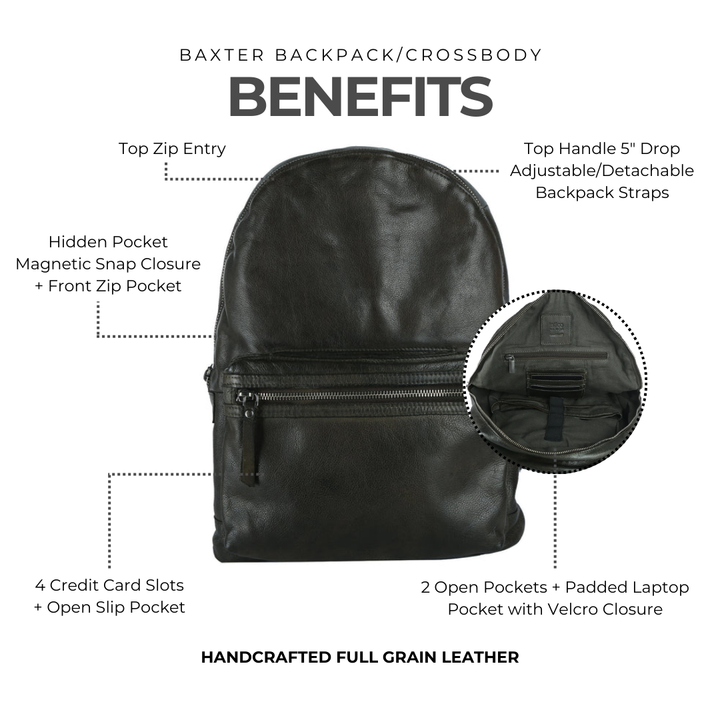 Baxter Backpack/Crossbody by Latico Leathers