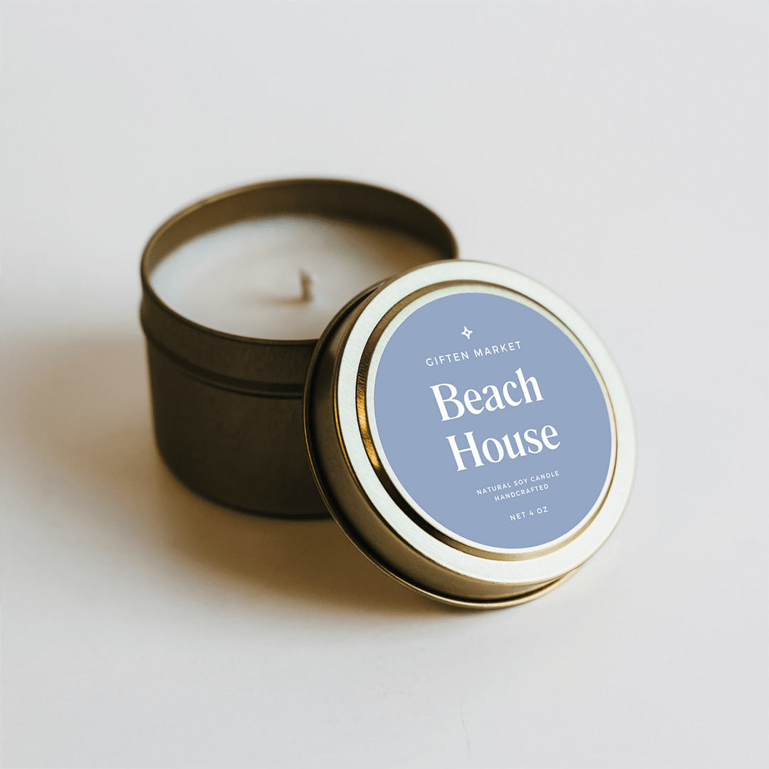 Beach House Gold Travel Candle by Giften Market