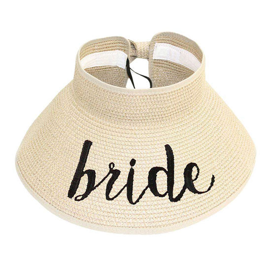 Bride Message Roll Up Foldable Visor Sun Hat by Madeline Love