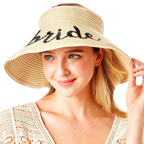 Bride Message Roll Up Foldable Visor Sun Hat by Madeline Love