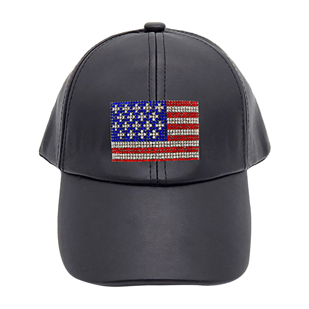 Bling American USA Flag Baseball Cap by Madeline Love