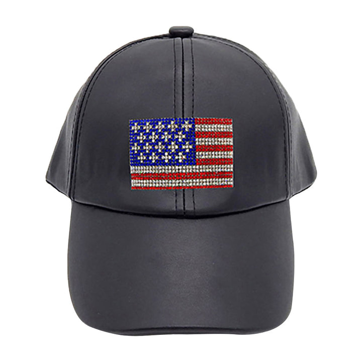 Bling American USA Flag Baseball Cap by Madeline Love