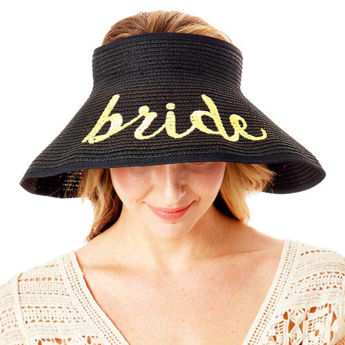 Bride Message Roll Up Foldable Visor Sun Hat by Madeline Love