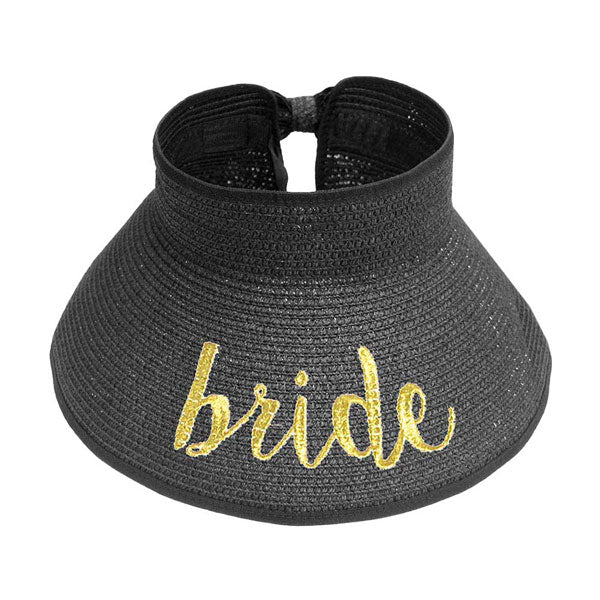 Bride Message Roll Up Foldable Visor Sun Hat by Madeline Love