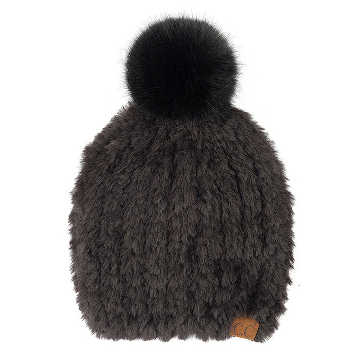 C.C Faux Fur Pom Beanie by Madeline Love