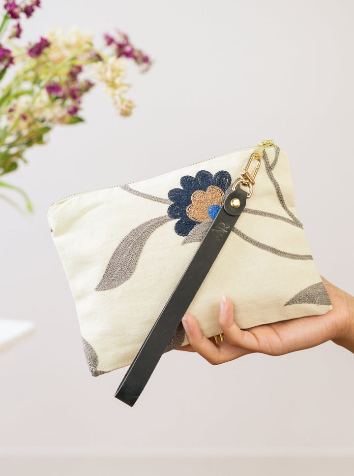 Blue Poppy Wristlet Purse by Ash & Rose