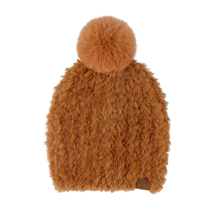 C.C Faux Fur Pom Beanie by Madeline Love