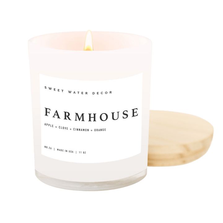 Farmhouse Soy Candle - White Jar - 11 oz by Sweet Water Decor