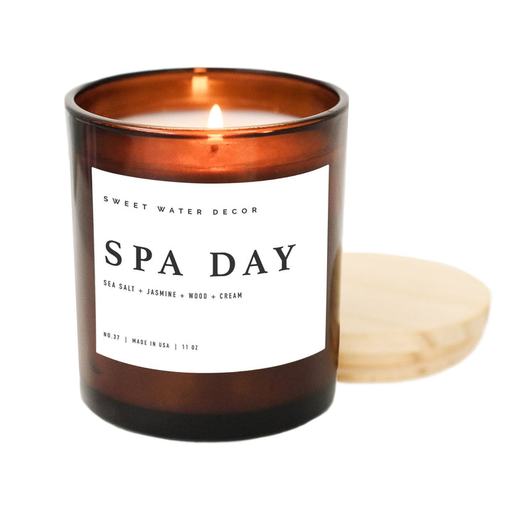 Spa Day Soy Candle - Amber Jar - 11 oz by Sweet Water Decor