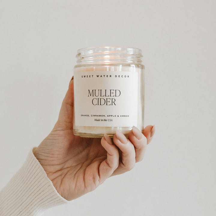 Mulled Cider Soy Candle - Clear Jar - 9 oz by Sweet Water Decor