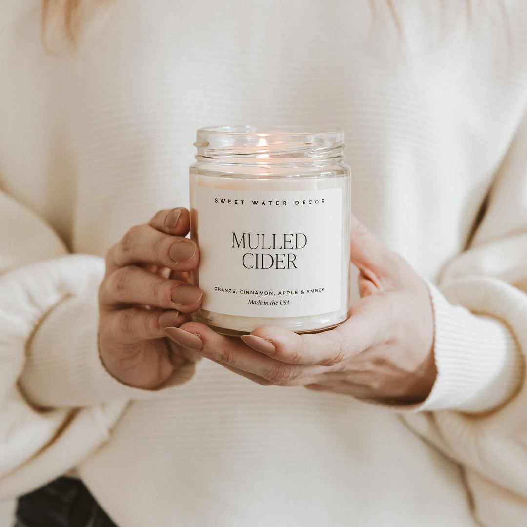 Mulled Cider Soy Candle - Clear Jar - 9 oz by Sweet Water Decor