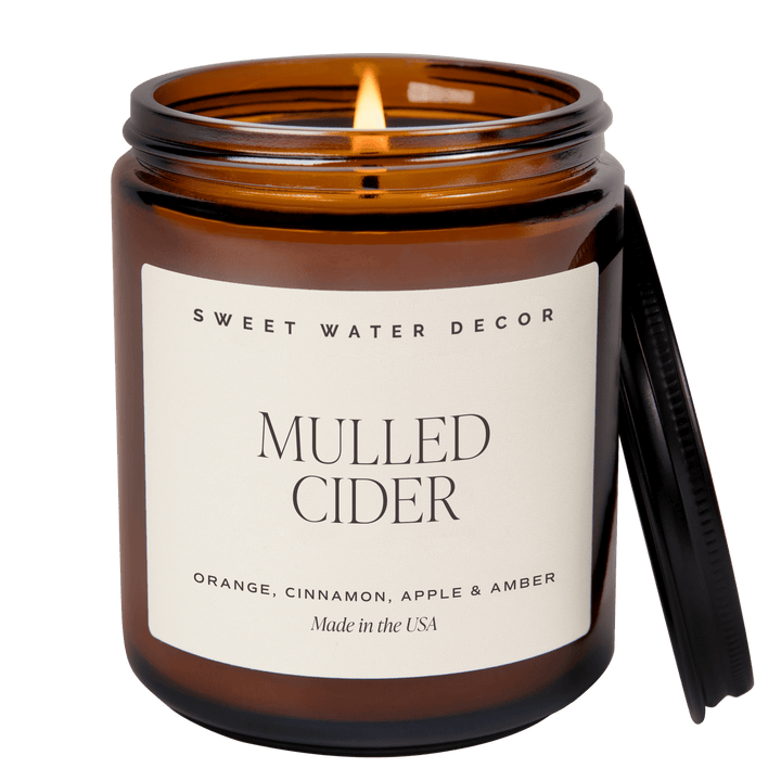 Mulled Cider Soy Candle - Amber Jar - 9 oz by Sweet Water Decor