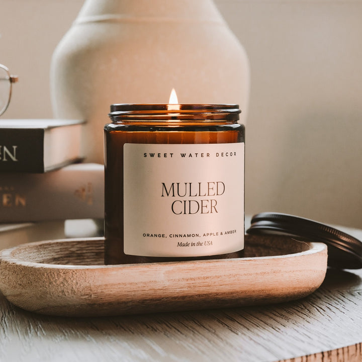 Mulled Cider Soy Candle - Amber Jar - 9 oz by Sweet Water Decor