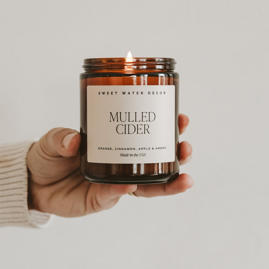 Mulled Cider Soy Candle - Amber Jar - 9 oz by Sweet Water Decor