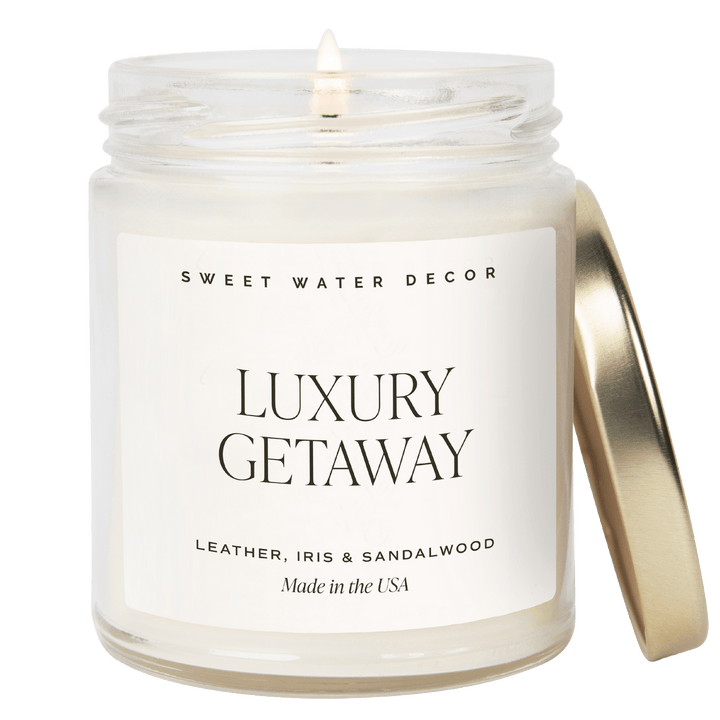 Luxury Getaway Soy Candle - Clear Jar - 9 oz by Sweet Water Decor