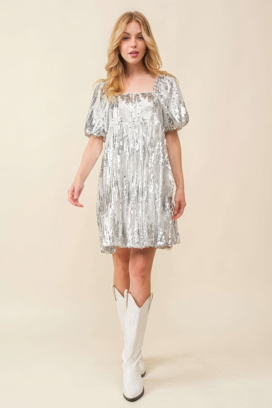 Sequin Babydoll Mini Dress by Balec Group