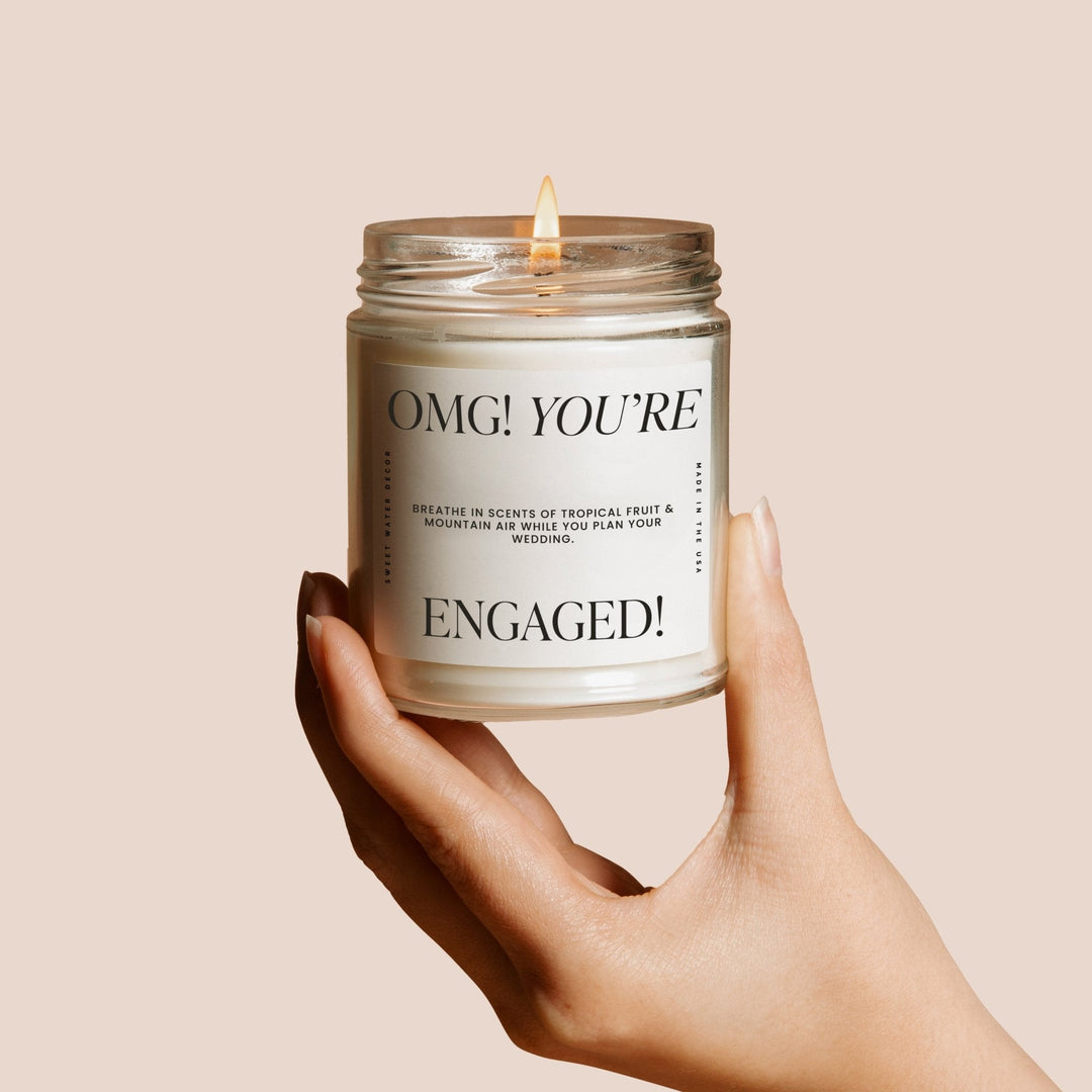 OMG! You're Engaged! Soy Candle - Large Quote Label - 9 oz by Sweet Water Decor