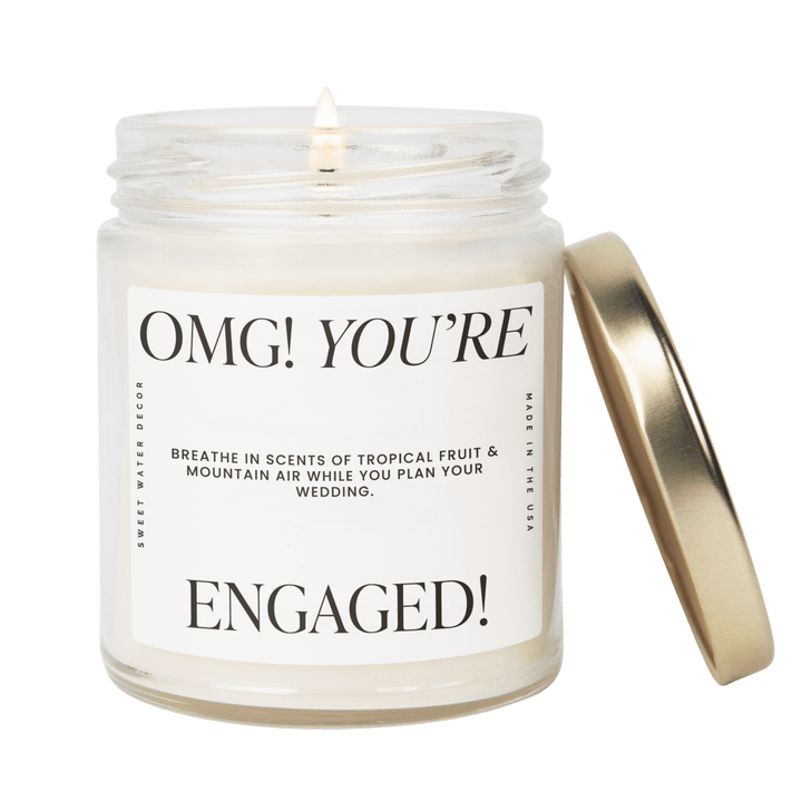 OMG! You're Engaged! Soy Candle - Large Quote Label - 9 oz by Sweet Water Decor