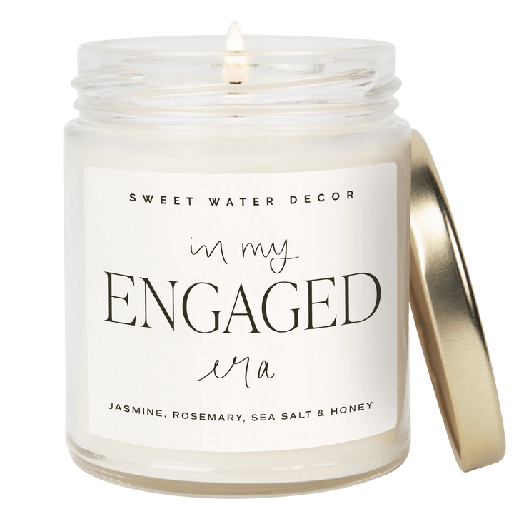 In My Engaged Era Soy Candle - Clear Jar - 9 oz (Wildflowers and Salt) by Sweet Water Decor