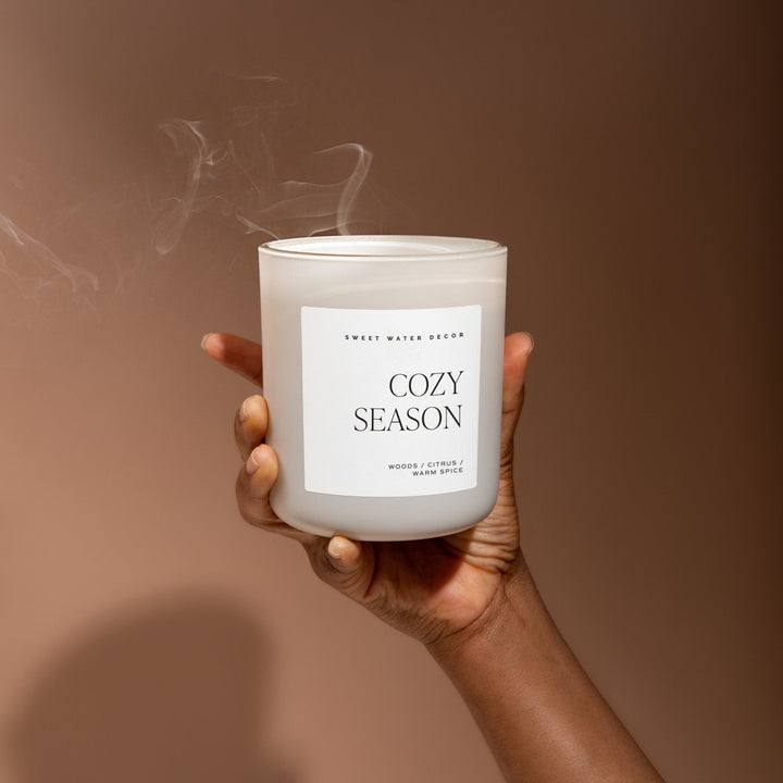 Cozy Season Soy Candle - Tan Matte Jar - 15 oz by Sweet Water Decor