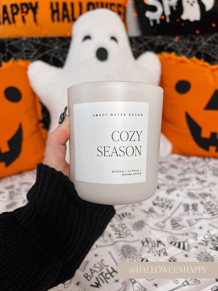 Cozy Season Soy Candle - Tan Matte Jar - 15 oz by Sweet Water Decor