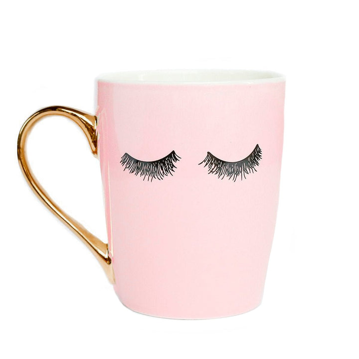 Pink Eyelashes 16oz. Coffee Mug by Sweet Water Decor