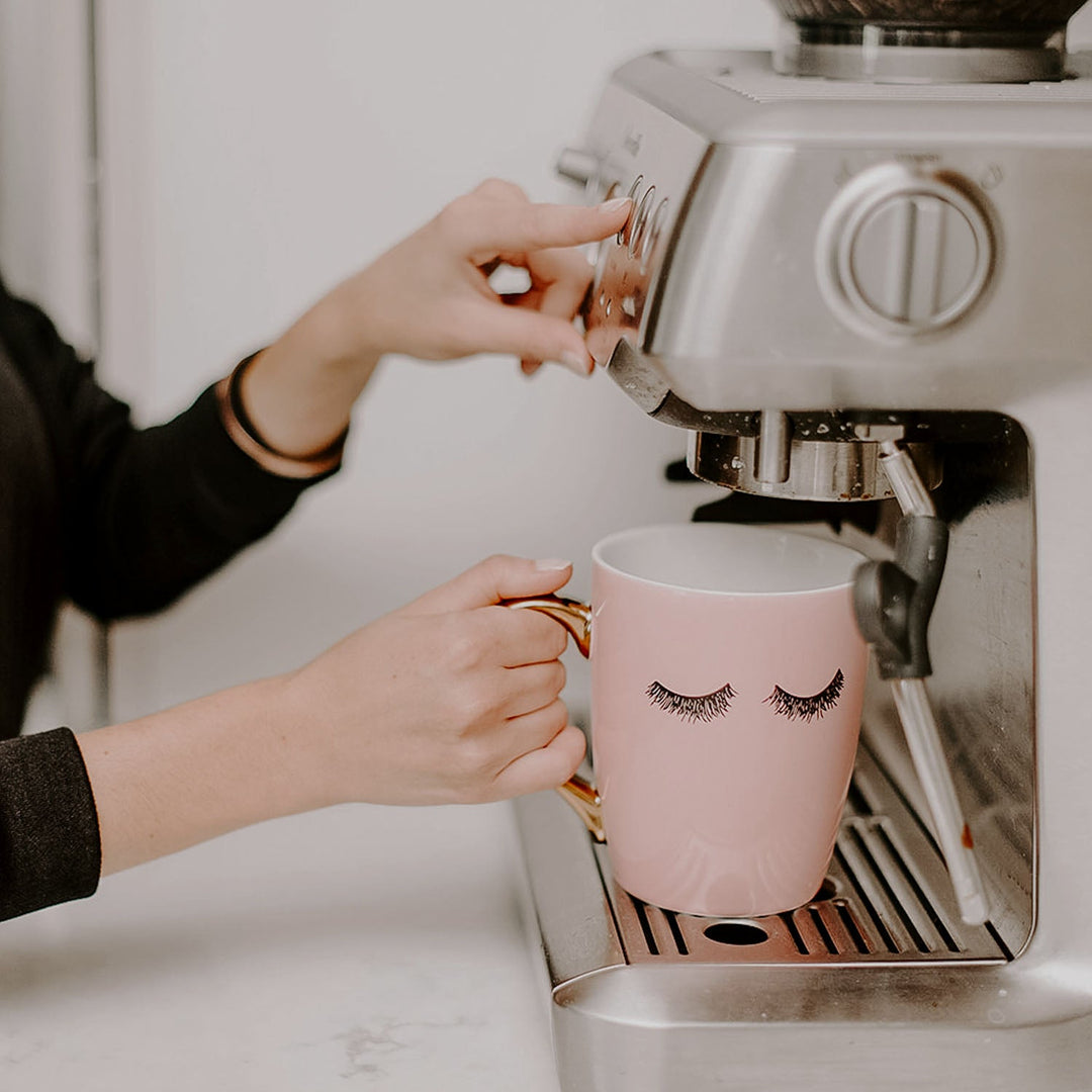 Pink Eyelashes 16oz. Coffee Mug by Sweet Water Decor