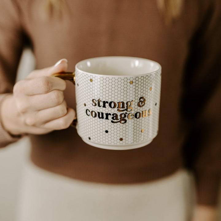 Strong and Courageous 17oz. Tile Coffee Mug by Sweet Water Decor