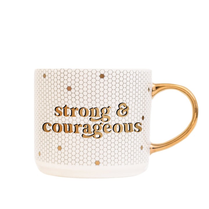 Strong and Courageous 17oz. Tile Coffee Mug by Sweet Water Decor