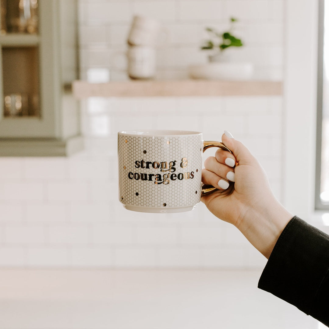 Strong and Courageous 17oz. Tile Coffee Mug by Sweet Water Decor