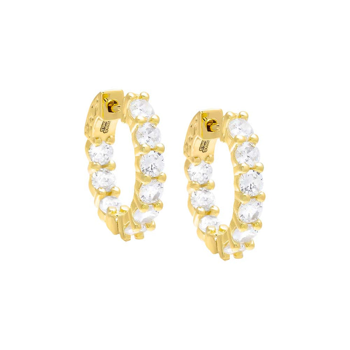 CZ Small Round Hoop Earring by By Adina Eden